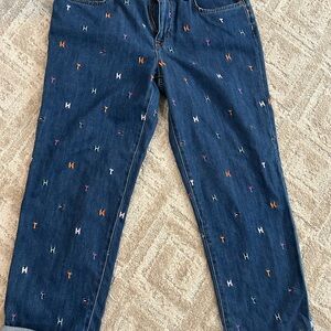 Tommy Hilfiger Dark Blue Embroidered Boyfriend Jeans